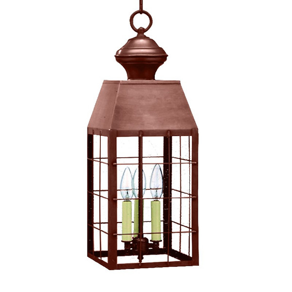 Northeast Lantern - 8352-AC-LT3-CSG - Three Light Hanging Lantern - Woodcliffe - Antique Copper