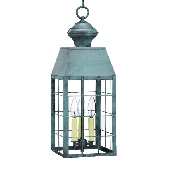Northeast Lantern - 8352-VG-LT3-CLR - Three Light Hanging Lantern - Woodcliffe - Verdi Gris
