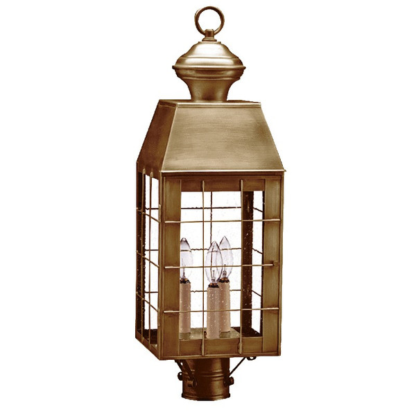 Northeast Lantern - 8353-AB-LT3-SMG - Three Light Post Mount - Woodcliffe - Antique Brass