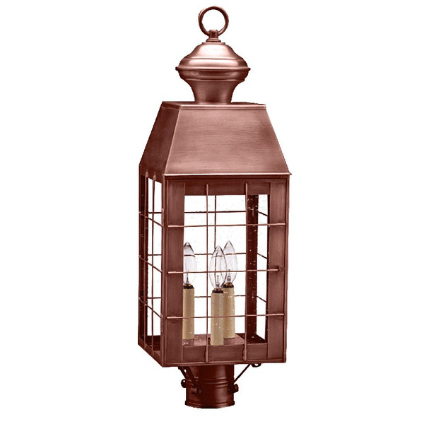 Northeast Lantern - 8353-AC-LT3-CSG - Three Light Post Mount - Woodcliffe - Antique Copper