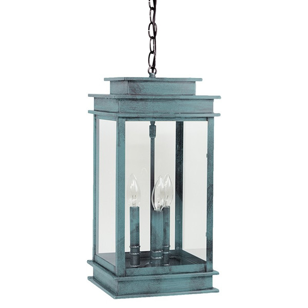 Northeast Lantern - 8932-VG-LT3-CLR - Three Light Hanging Lantern - Empire - Verdi Gris