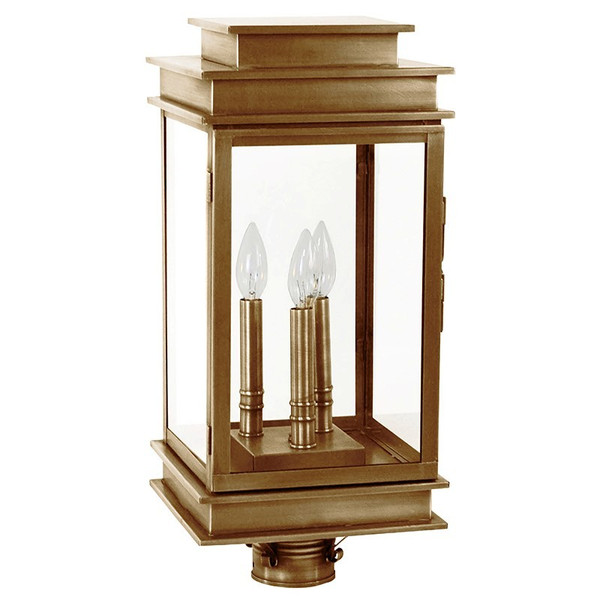 Northeast Lantern - 8933-AB-LT3-CLR - Three Light Post Mount - Empire - Antique Brass