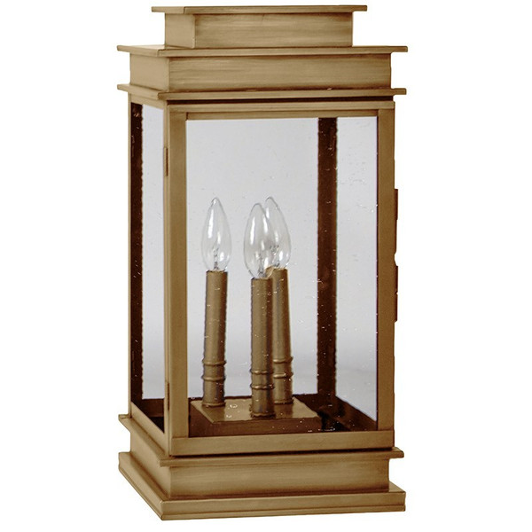 Northeast Lantern - 8933P-AB-LT3-CSG - Three Light Pier Mount - Empire - Antique Brass