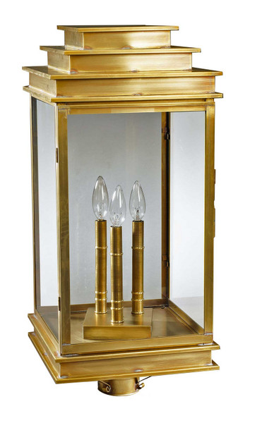Northeast Lantern - 8953-AB-LT3-CLR - Three Light Post Mount - Empire - Antique Brass
