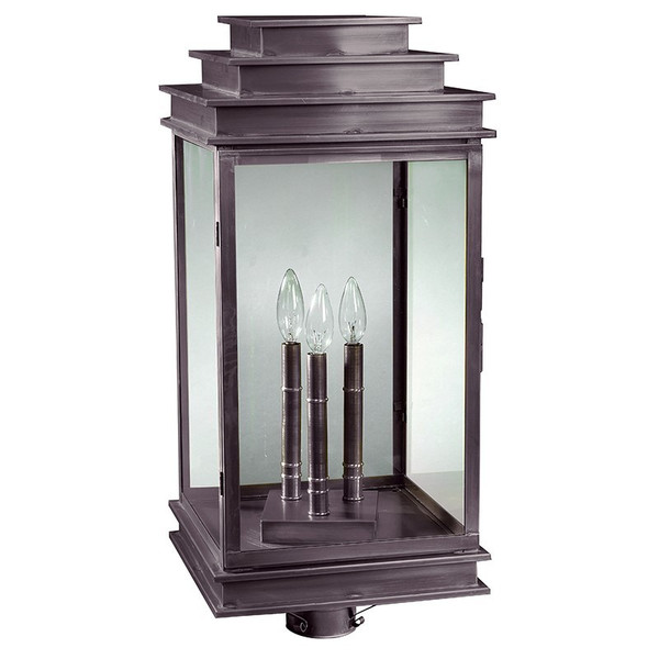Northeast Lantern - 8953-DB-LT3-CLR - Three Light Post Mount - Empire - Dark Brass
