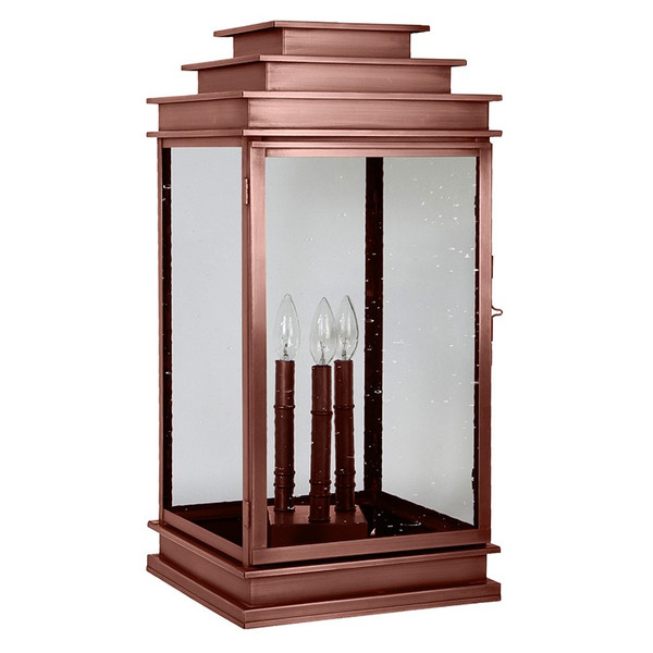 Northeast Lantern - 8953P-AC-LT3-CSG - Three Light Pier Mount - Empire - Antique Copper