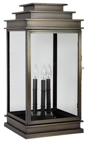 Northeast Lantern - 8953P-DAB-LT3-CLR - Three Light Pier Mount - Empire - Dark Antique Brass