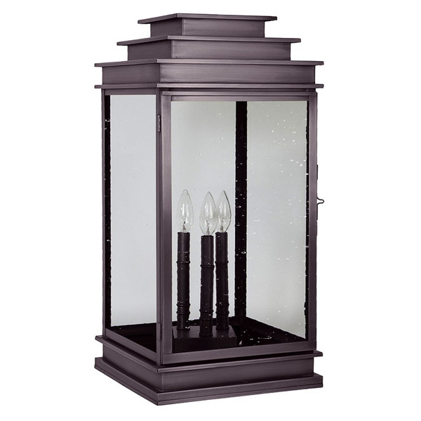 Northeast Lantern - 8953P-DB-LT3-CSG - Three Light Pier Mount - Empire - Dark Brass