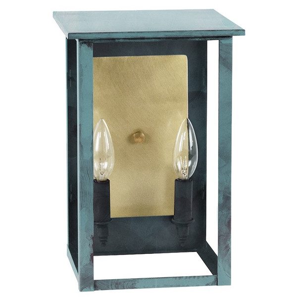 Northeast Lantern - 8971R-VG-LT2-CLR-BR85 - Two Light Wall Lantern - Ashford - Verdi Gris