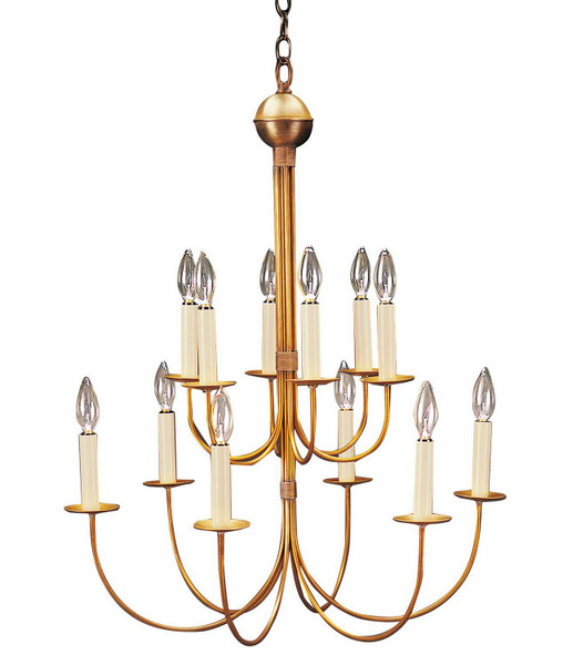 Northeast Lantern - 912-AB-LT12 - 12 Light Hanging Fixture - Chandelier - Antique Brass