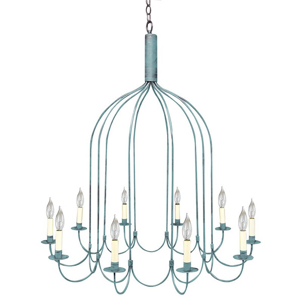 Northeast Lantern - 939-VG-LT10 - Ten Light Hanging Lantern - Chandelier - Verdi Gris