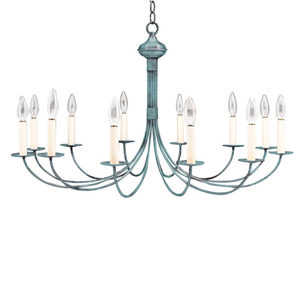 Northeast Lantern - 952-VG-LT12 - 12 Light Hanging Lantern - Chandelier - Verdi Gris