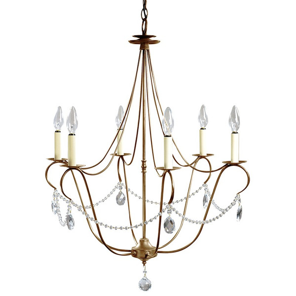 Northeast Lantern - 959-AB-LT6-CRY - Six Light Hanging Lantern - Chandelier - Antique Brass