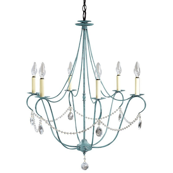 Northeast Lantern - 959-VG-LT6-CRY - Six Light Hanging Lantern - Chandelier - Verdi Gris