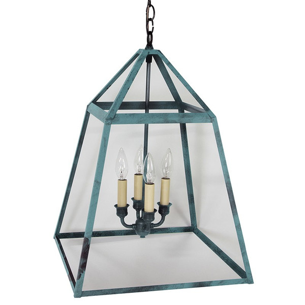 Northeast Lantern - 9732-VG-LT4-CLR - Four Light Hanging Lantern - Foyer - Verdi Gris