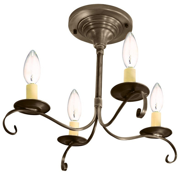 Northeast Lantern - 984F-DAB-LT4 - Four Light Flush Mount - Chandelier - Dark Antique Brass