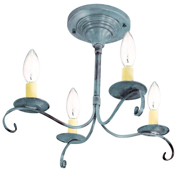 Northeast Lantern - 984F-VG-LT4 - Four Light Flush Mount - Chandelier - Verdi Gris