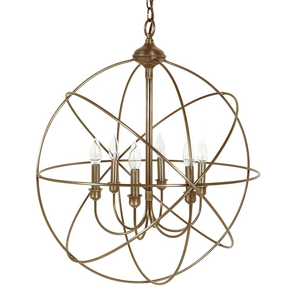 Northeast Lantern - CH908-AB-LT6 - Six Light Hanging Lantern - Orb - Antique Brass