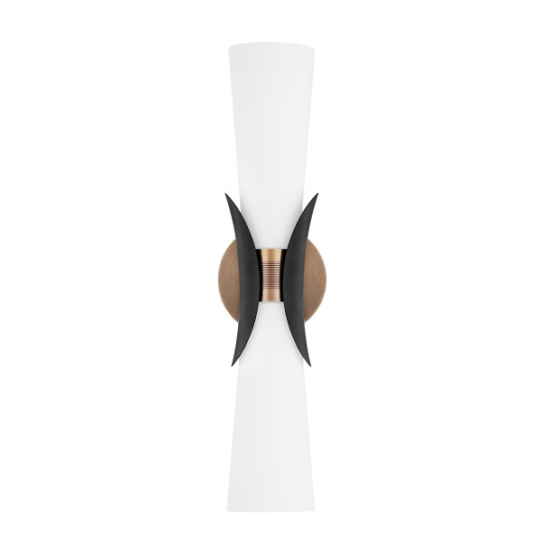 Troy Lighting - B2102-PBR/SBK - Two Light Wall Sconce - Muncie - Patina Brass