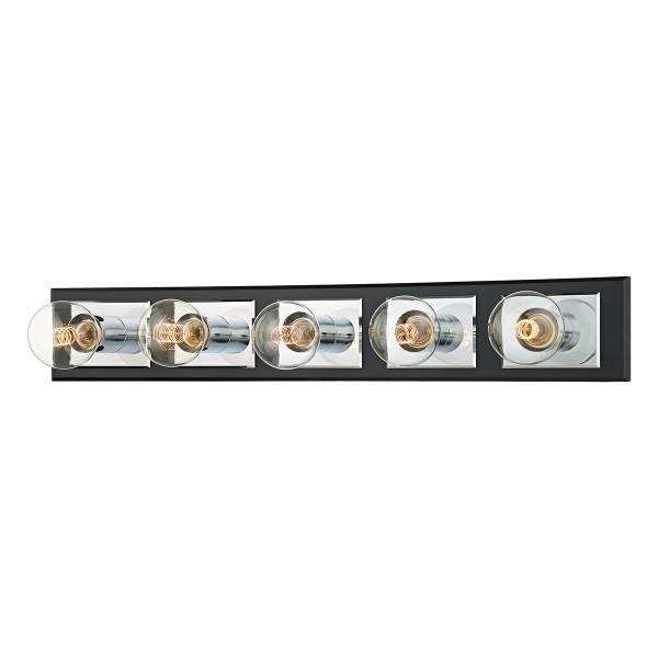 Troy Lighting - B3545-PC/SBK - Five Light Bath Bracket - Runyan - Polished Chrome/Soft Black