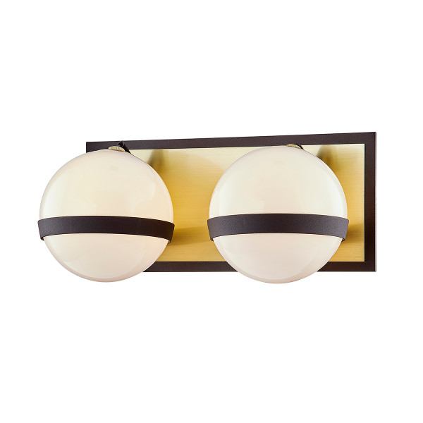 Troy Lighting - B7472-TBZ/BBA - Two Light Bath - Ace - Textured Bronze/Brushed Brass