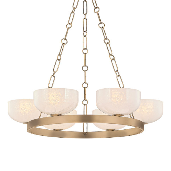 Troy Lighting - F1332-PBR - Six Light Chandelier - Caelum - Patina Brass