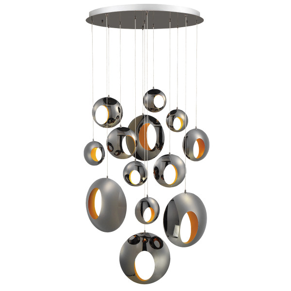Eurofase - 35910-015 - ARLINGTON-CHD-13LT-40IN-BK-GD - ARLINGTON - Chrome Black