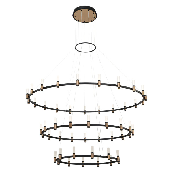 Eurofase - 37046-019 - ALBANY-CHD-51LT-60IN-BRBM-WH - ALBANY - Brass-Black