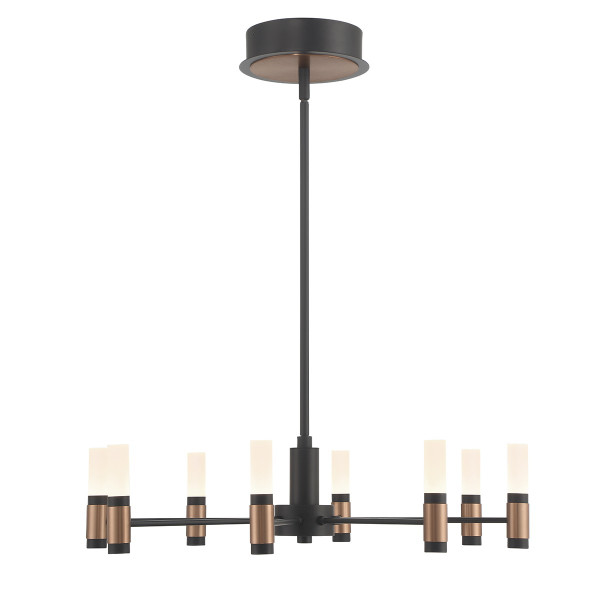 Eurofase - 46352-019 - ALBANY-CHD-8LT-24IN-BRBM-WH - ALBANY - Brass-Black