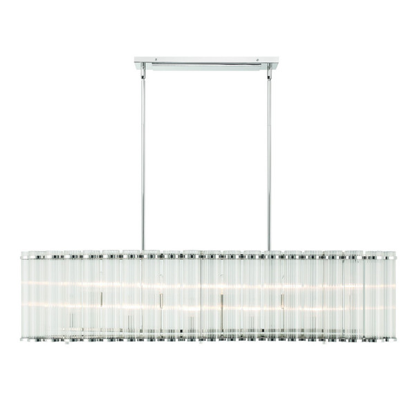 Eurofase - 47240-025 - Ten Light Linear Chandelier - Glasbury - Polished Nickel