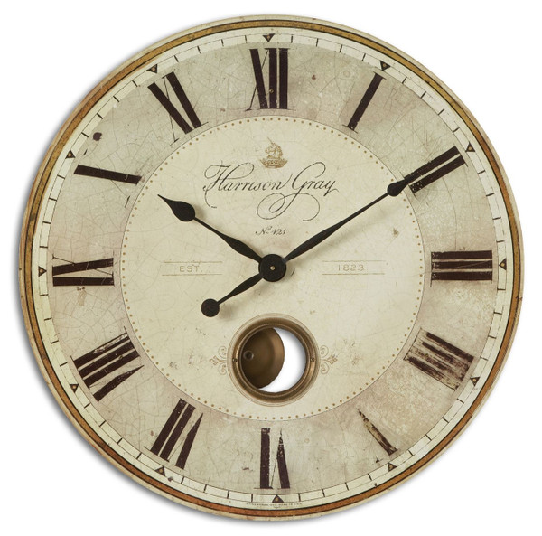 Uttermost - 06033 - Wall Clock - Harrison Gray 30 - Brass