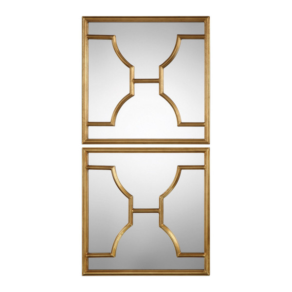 Uttermost - 09268 - Mirror Set Of 2 - Misa - Antiqued Gold Leaf