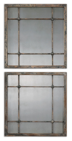 Uttermost - 13845 - Mirror Set Of 2 - Saragano - Blue w/Aged Ivory