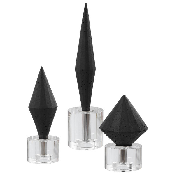 Uttermost - 17916 - Sculptures S/3 - Alize - Marble Atop Crystal Bases