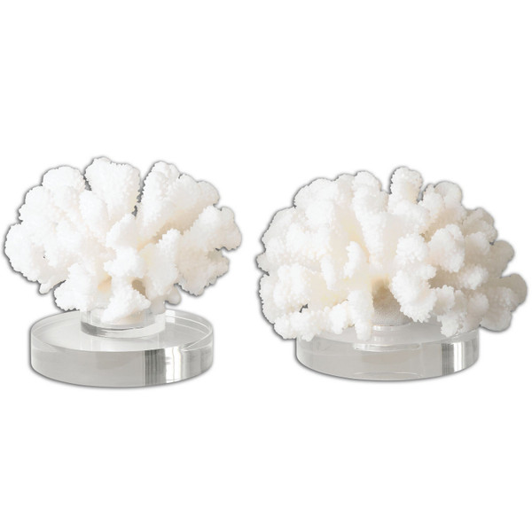 Uttermost - 19910 - Sculpture Set/2 - Hard Coral - Textured Cream