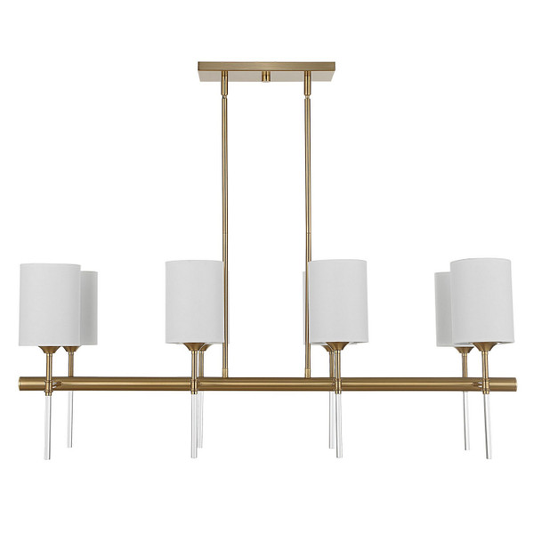 Uttermost - 21388 - Eight Light Linear Chandelier - Awyr - Warm Brass