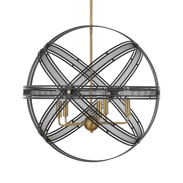 Uttermost - 21606 - Five Light Pendant - Spherical - Bronze And Antique Brass