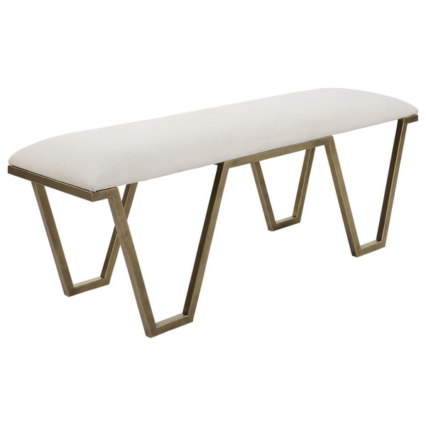 Uttermost - 23676 - Bench - Farrah - Antique Gold Leaf
