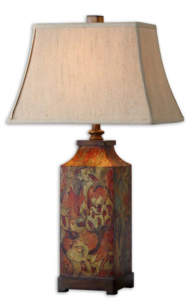 Uttermost - 27678 - One Light Table Lamp - Colorful Flowers - Burnished Walnuted