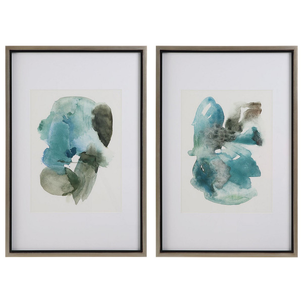 Uttermost - 32291 - Prints Set Of 2 - Blueprints - Champagne Gold