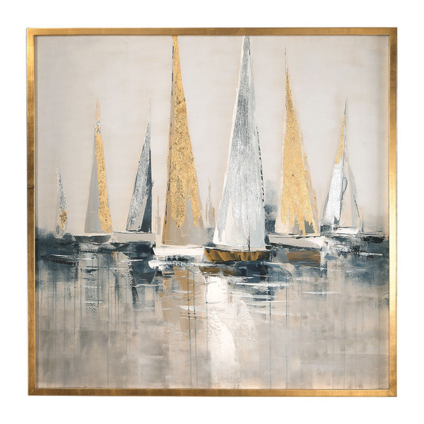 Uttermost - 35362 - Wall Art - Regatta - Silver And Gold Metallic Leaf