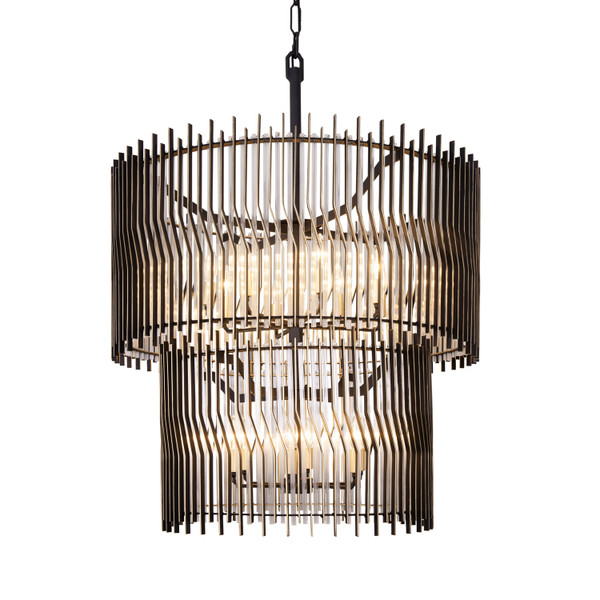 Varaluz - 393C14MBFG - 14 Light Chandelier - Park Row - Matte Black/French Gold
