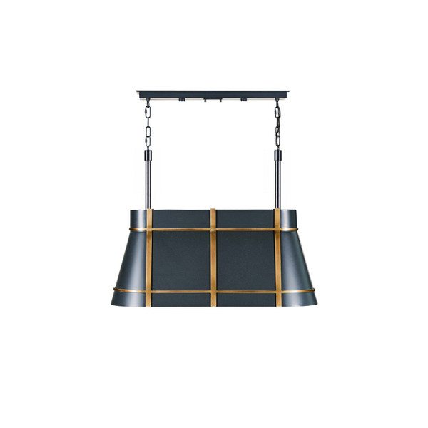 Varaluz - 536N03ZNCBRZ - Three Light Linear Pendant - Brasserie - Blackened Zinc/Heritage Bronze