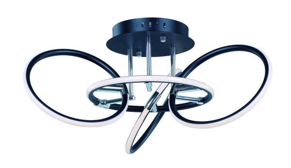 ET2 - E24721-BKPC - LED Flush Mount - Ringer - Black / Polished Chrome