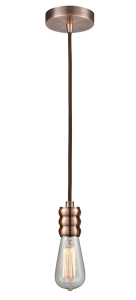 Innovations - 100AC-10BR-5AC - One Light Mini Pendant - Gatsby - Antique Copper