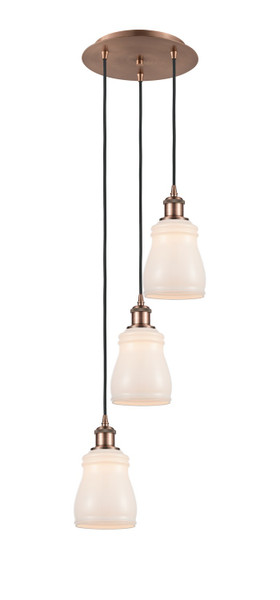 Innovations - 113B-3P-AC-G391 - LED Pendant - Ballston - Antique Copper
