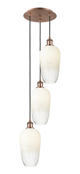 Innovations - 113B-3P-AC-G484-7OP - Three Light Pendant - Ballston - Antique Copper
