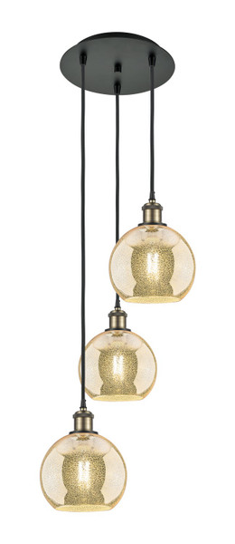 Innovations - 113B-3P-BAB-G128-8 - Three Light Pendant - Ballston - Black Antique Brass
