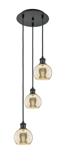Innovations - 113B-3P-BK-G128-6 - Three Light Pendant - Ballston - Matte Black
