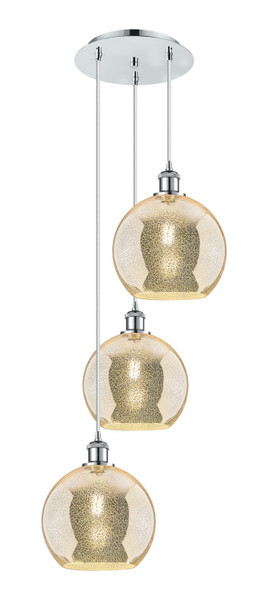 Innovations - 113B-3P-PC-G128-10 - Three Light Pendant - Ballston - Polished Chrome